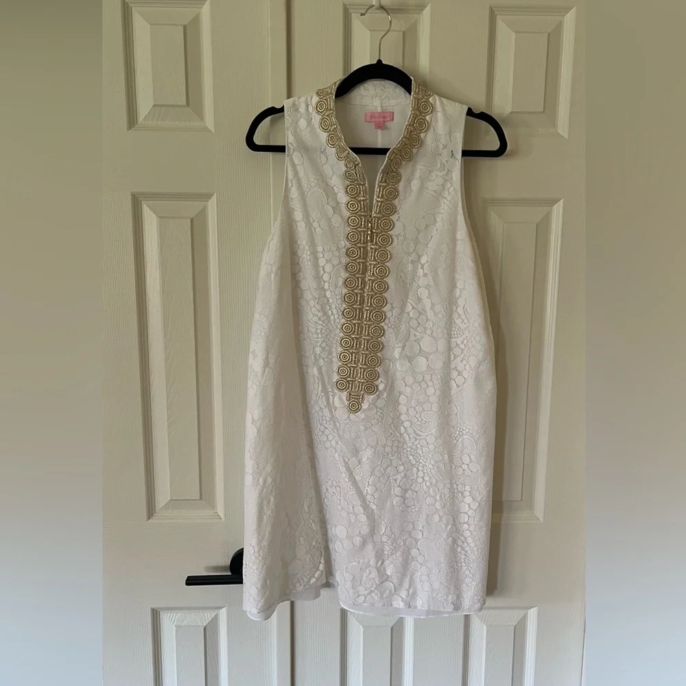 Lilly Pulitzer White and Gold Dress - Picture 2 of 5